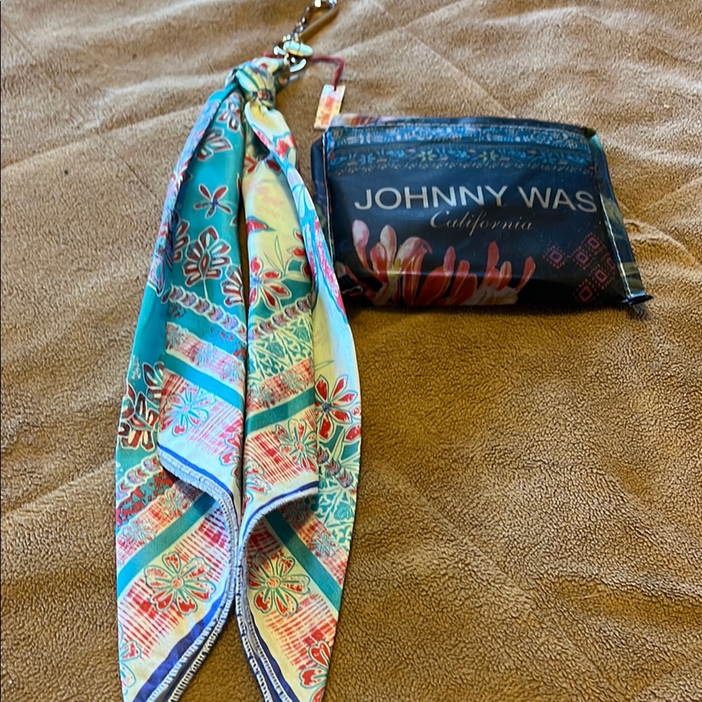 Johnny Was Floral Scarf Key Chain with Pouch